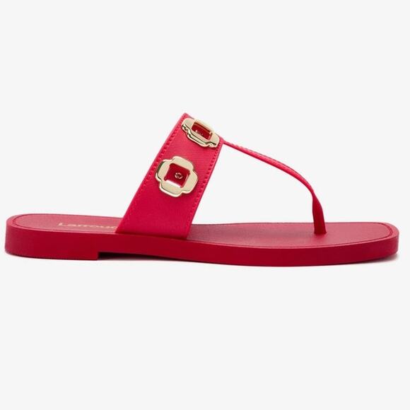 Larroude Red Jelly Thong Milan Sandals Size 8/9 - Picture 1 of 8